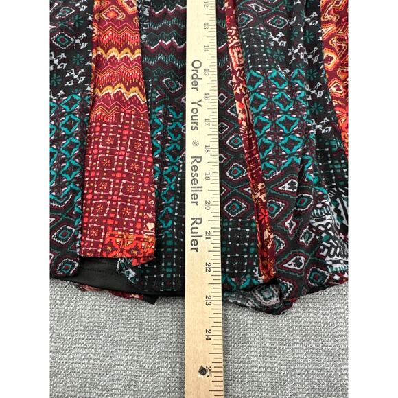 Boho Patchwork Dress Small Mini Deep V Artistic Country Cowgirl Lined Flowy - Picture 6 of 10